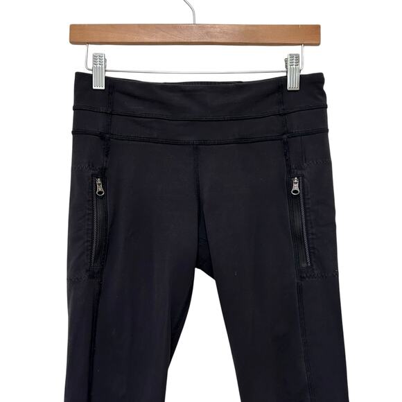 Lululemon Black Mesh Detail Leggings Sz 6 - Picture 3 of 8